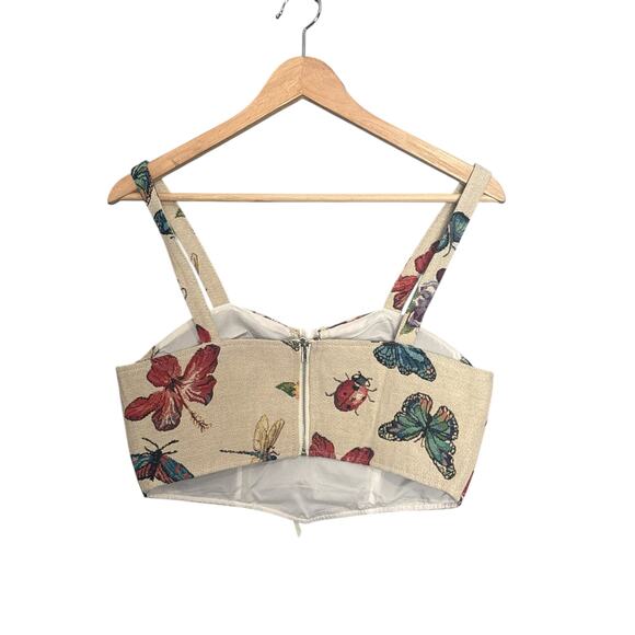 CIDER Butterfly Tapestry Lace-Up Corset Crop Top
M - Picture 3 of 4